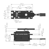 HITEC - Low Profile Waterproof Steel Gear 25T Brushless Servo