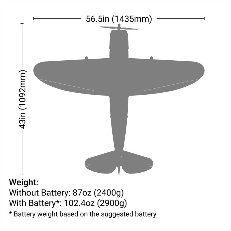 E-flite Fun Scale P-47 Thunderbolt PNP, 58.4"