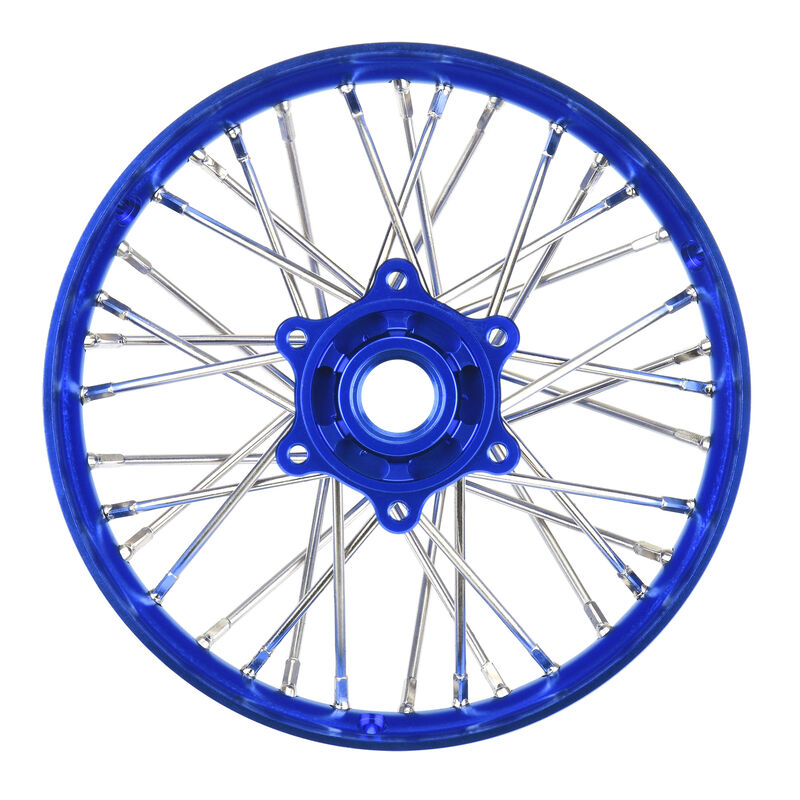 Pro-Line Racing 1/4 Pro-Spec Aluminum V2 Bead Rear Wheel Blue/Blue (1): Promoto-MX