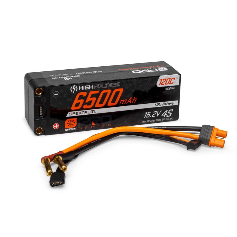 Spektrum 15.2V 6500mAh 4S 120C Smart Pro Race Hardcase HV-LiPo Battery: Tubes, 5mm