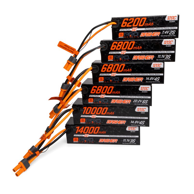 Spektrum 11.1V 14000mAh 3S 120C Smart G2 Pro Basher LiPo Battery: IC5