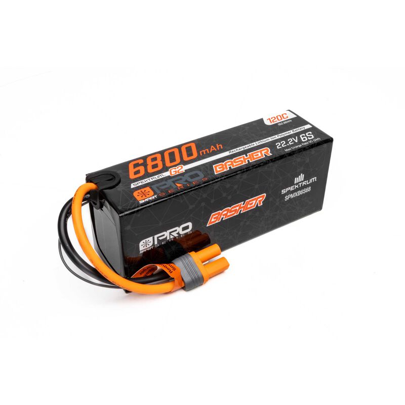 Spektrum 22.2V 6800mAh 6S 120C Smart G2 Pro Basher LiPo Battery: IC5