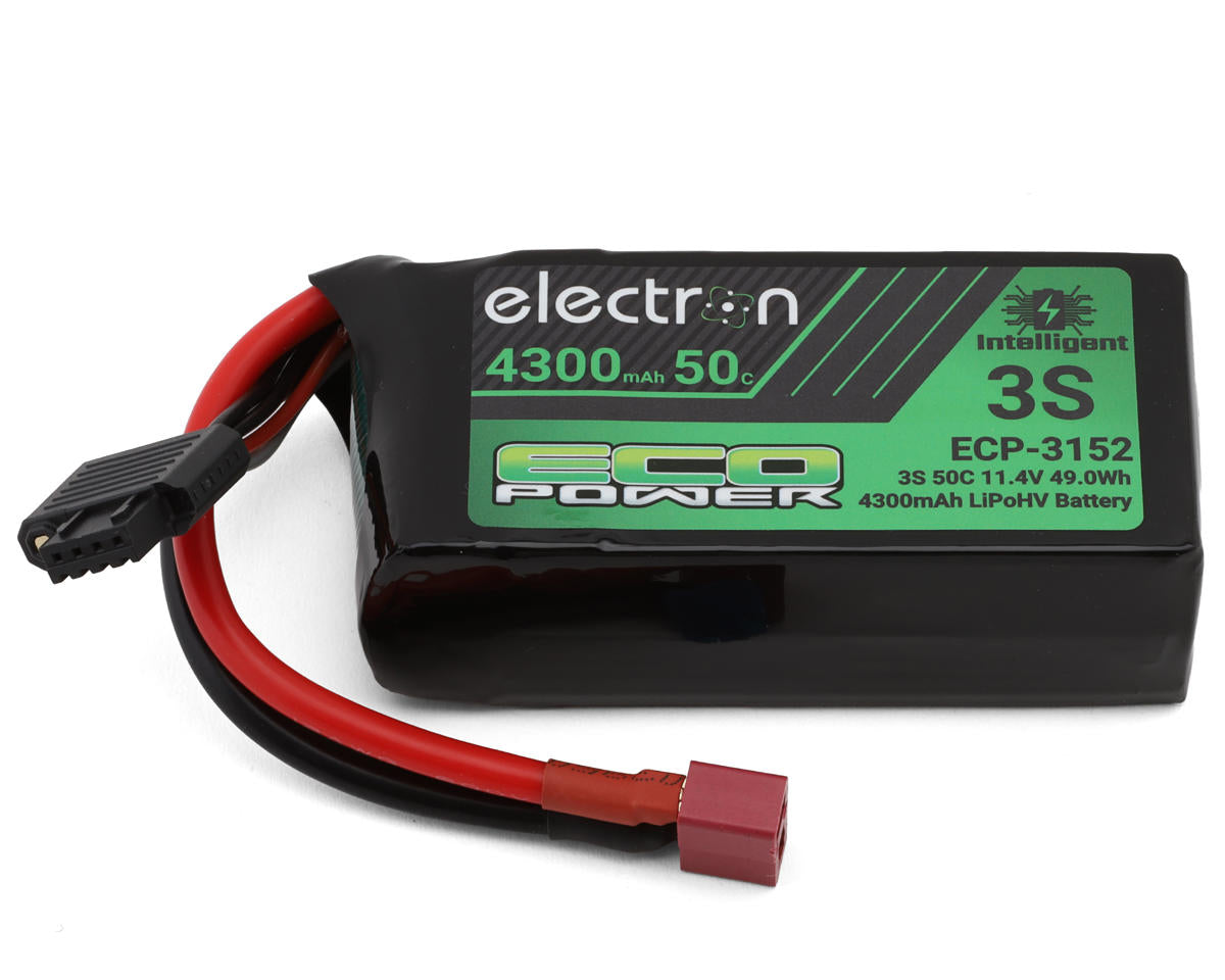 EcoPower "Electron" 3S 50C Intelligent LiHV Battery w/T-Style Connector (11.4V/4300mAh)
