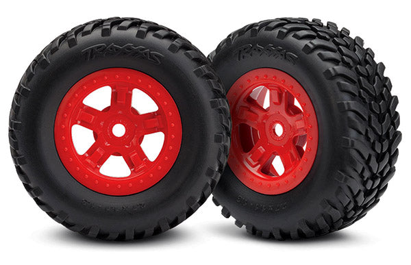 Red 5-Spoke wheels with SCT Tires (2)