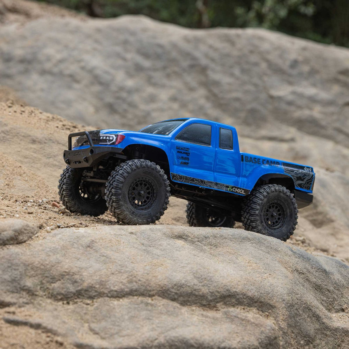 1/24 SCX24 Base Camp 4X4 RTR Brushed Rock Crawler (Battery & Charger Included), Blue
