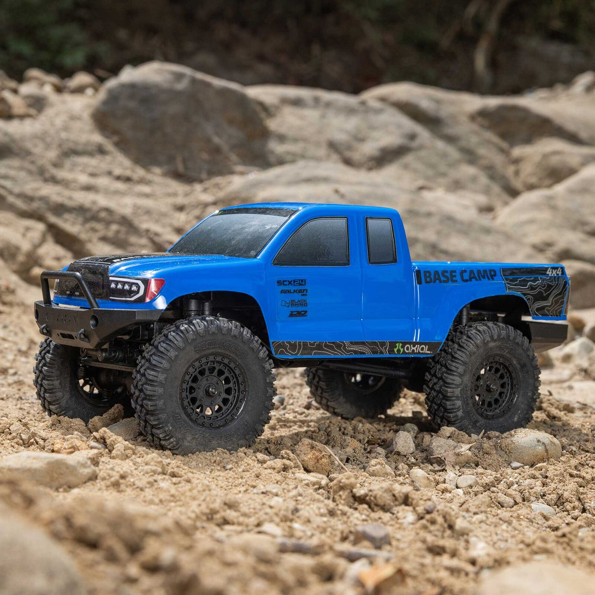 1/24 SCX24 Base Camp 4X4 RTR Brushed Rock Crawler (Battery & Charger Included), Blue