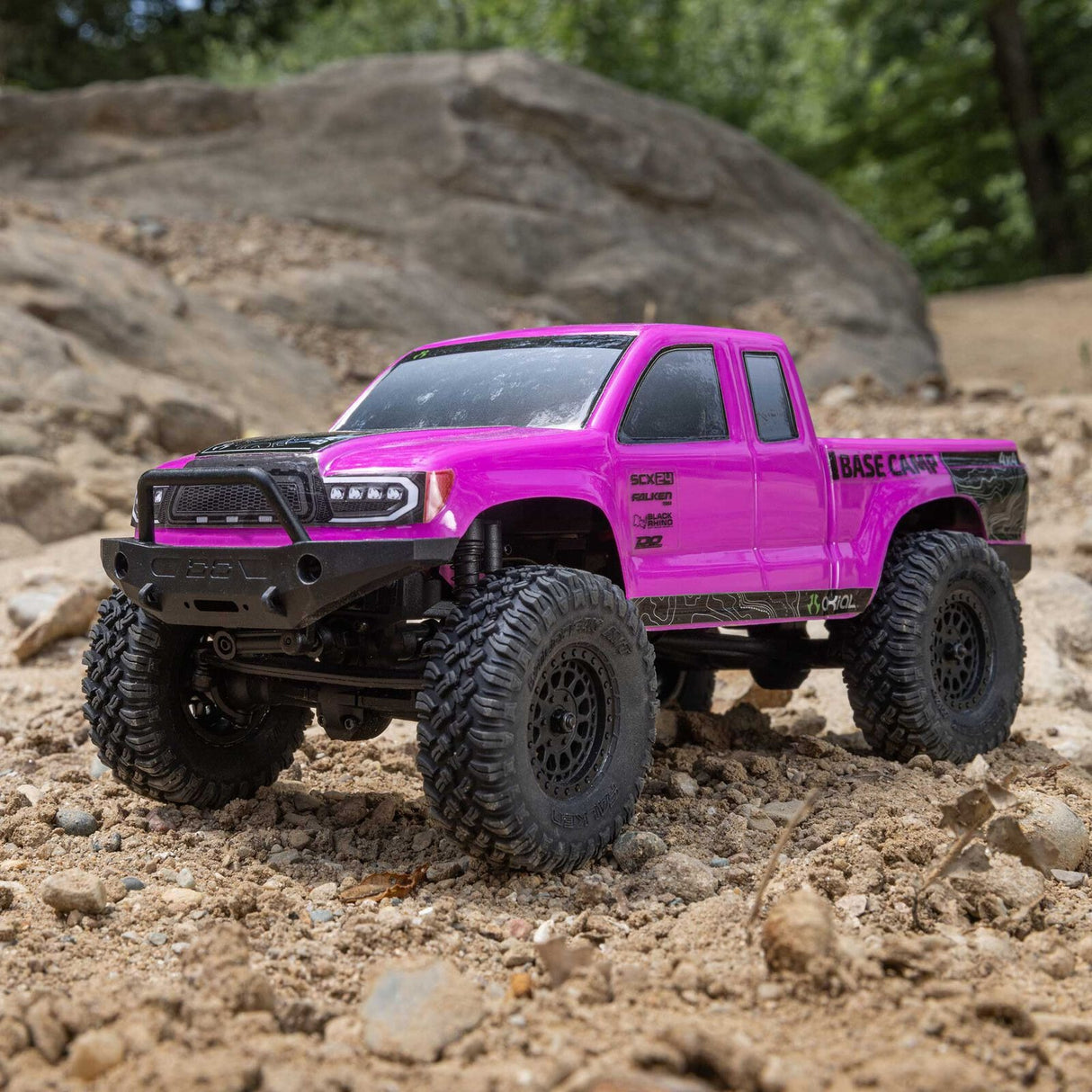 1/24 SCX24 Base Camp 4X4 RTR Brushed Rock Crawler (Battery & Charger Included), Pink