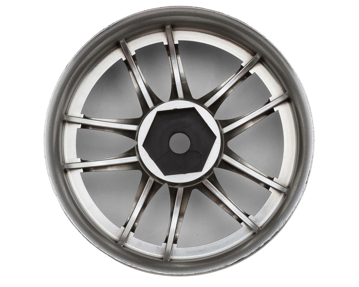Traxxas - LAB Work Emotion CR3P 1/10 Drift Wheels (Matte Black/Chrome) (2) (6mm Offset) w/12mm Hex