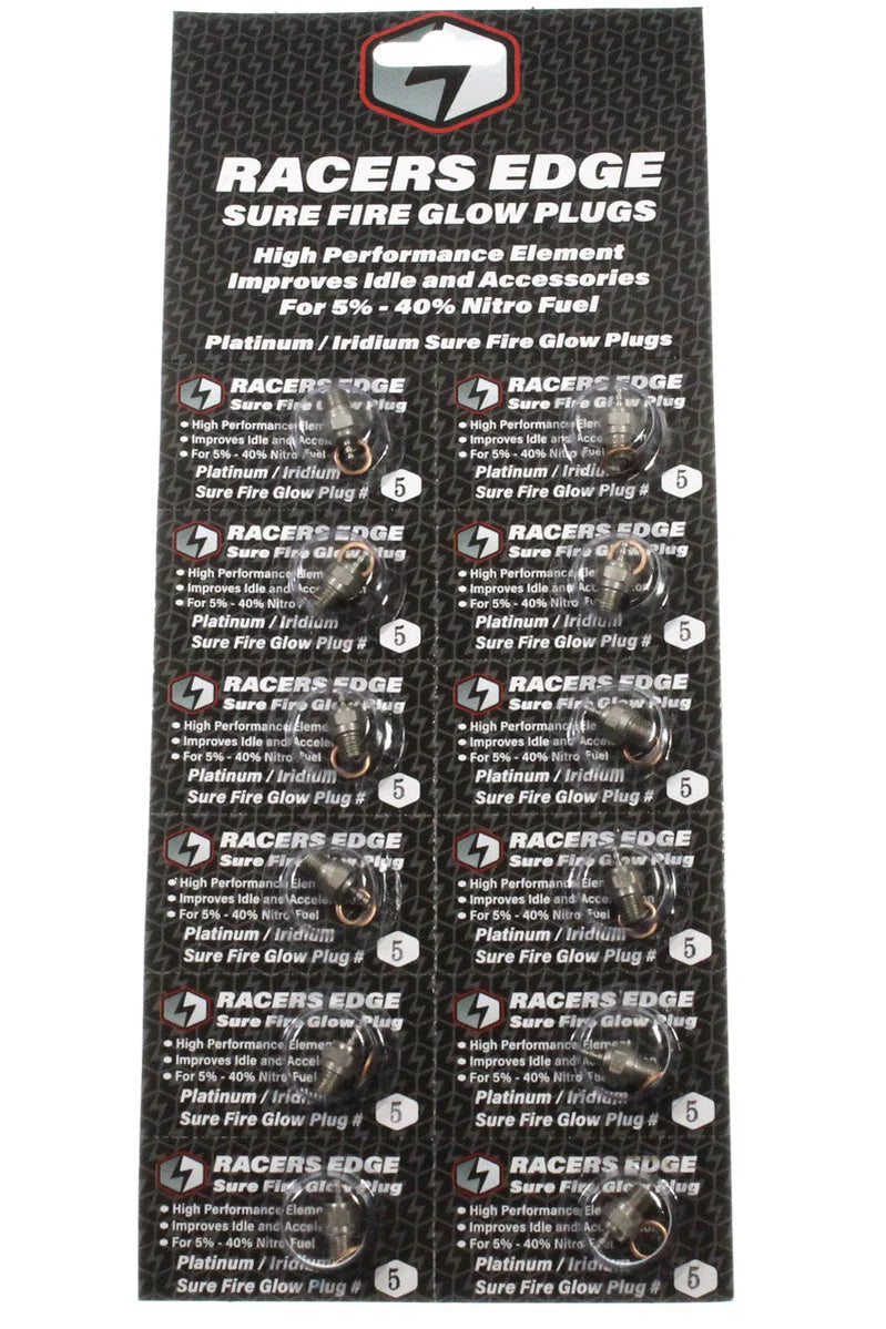 Racers Edge SF5 - Platinum / Iridum Sure Fire #5 Cold Glow Plugs (12-Pack)