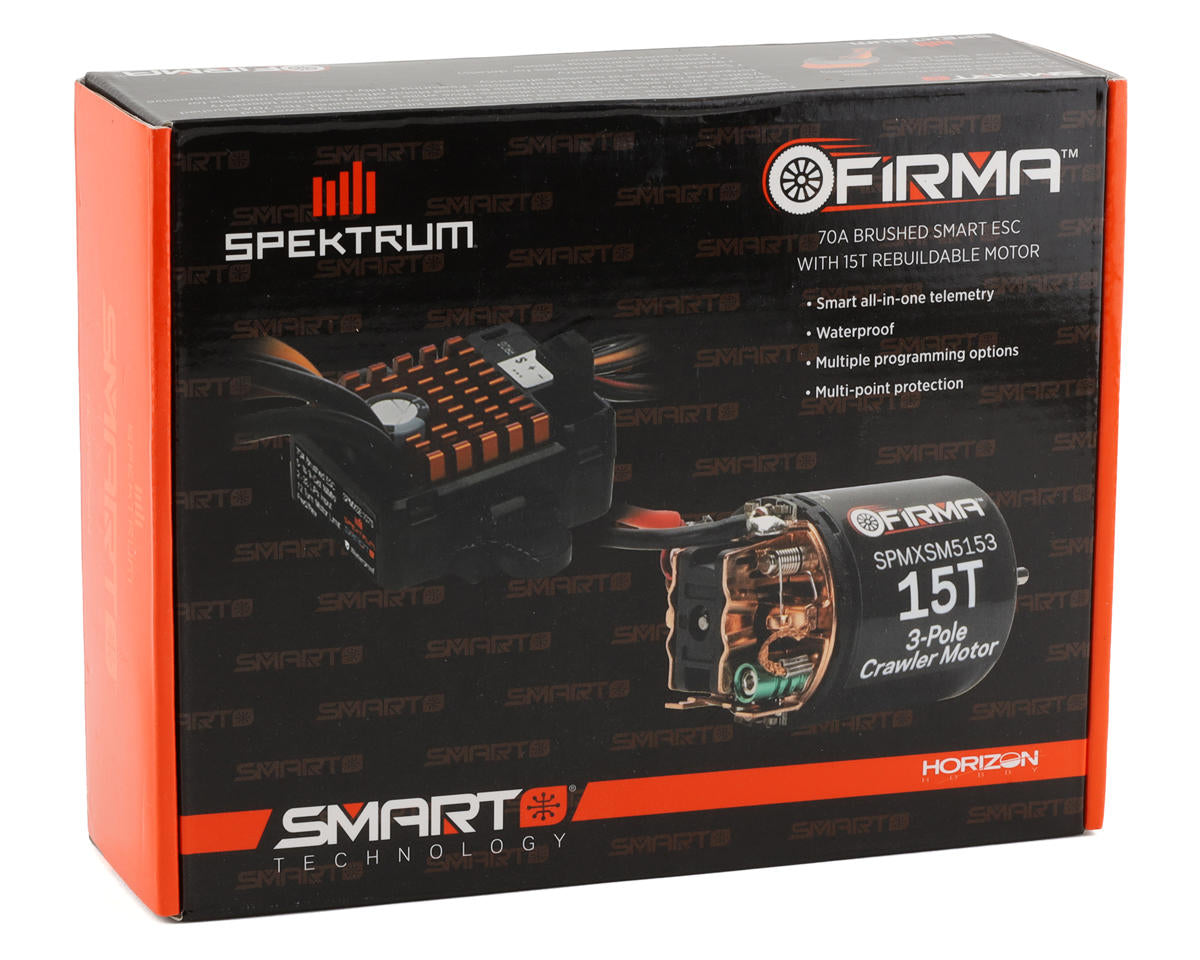 Spektrum - RC Firma 70A Smart Waterproof Brushed ESC & 15T Brushed Motor Combo