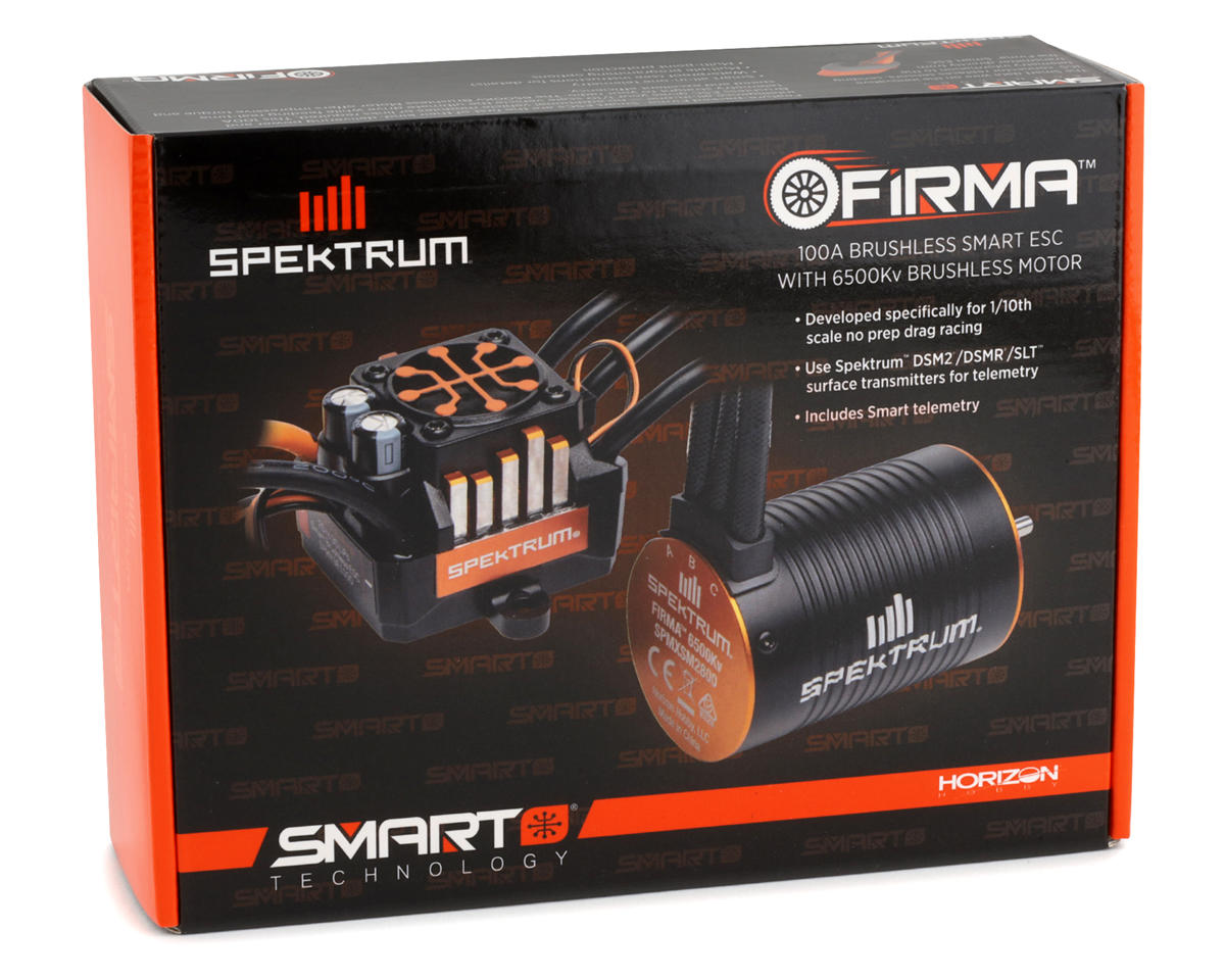 Spektrum - RC Firma 100 Amp Brushless Smart ESC/Motor Drag Racing Combo (6500kV)