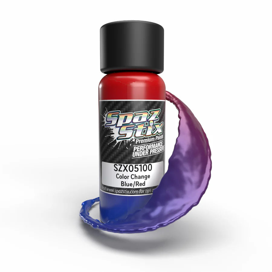 Spaz Stix 05100 Color Change Airbrush Paint, Blue/Red, 2oz Bottle