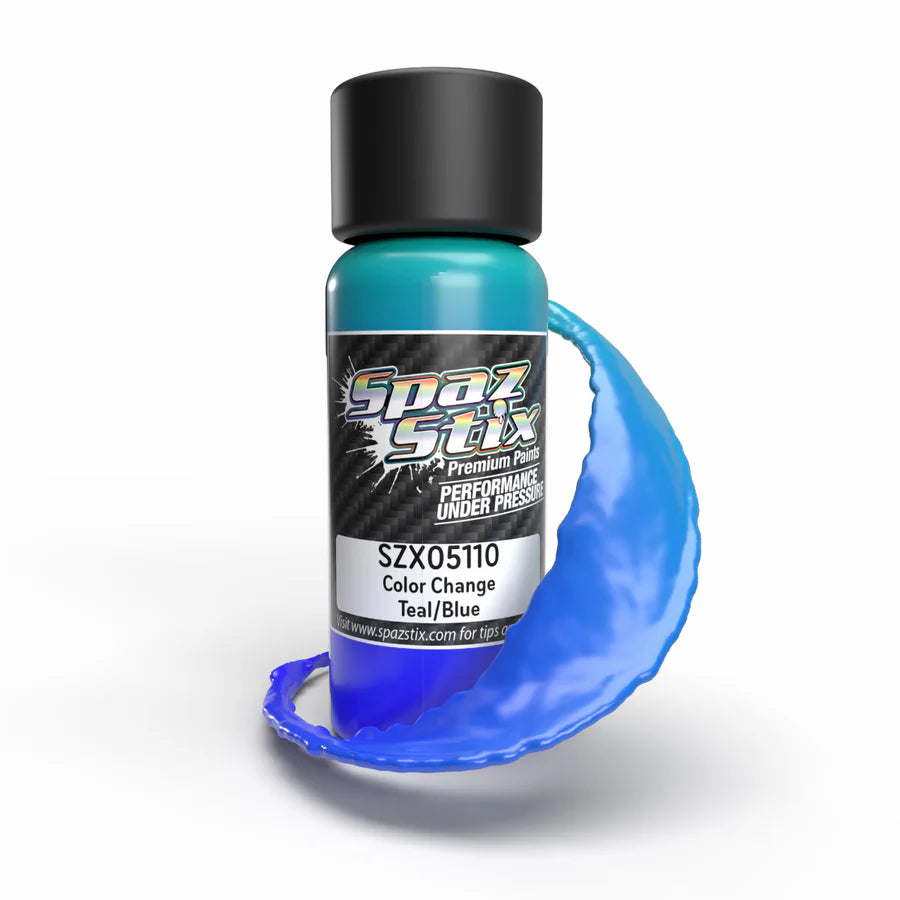 Spaz Stix 05110 Color Change Airbrush Paint, Teal/Blue, 2oz Bottle