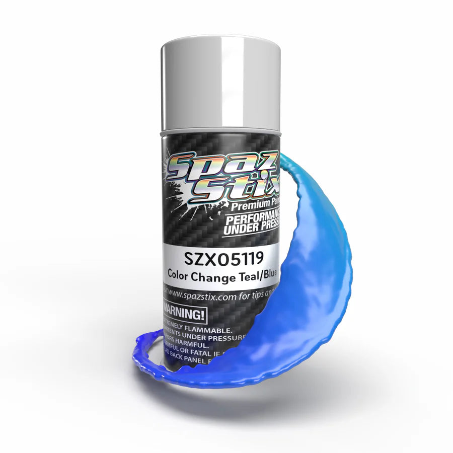 Spaz Stix 05119 Color Change Aerosol Paint, Teal/Blue, 3.5oz Can