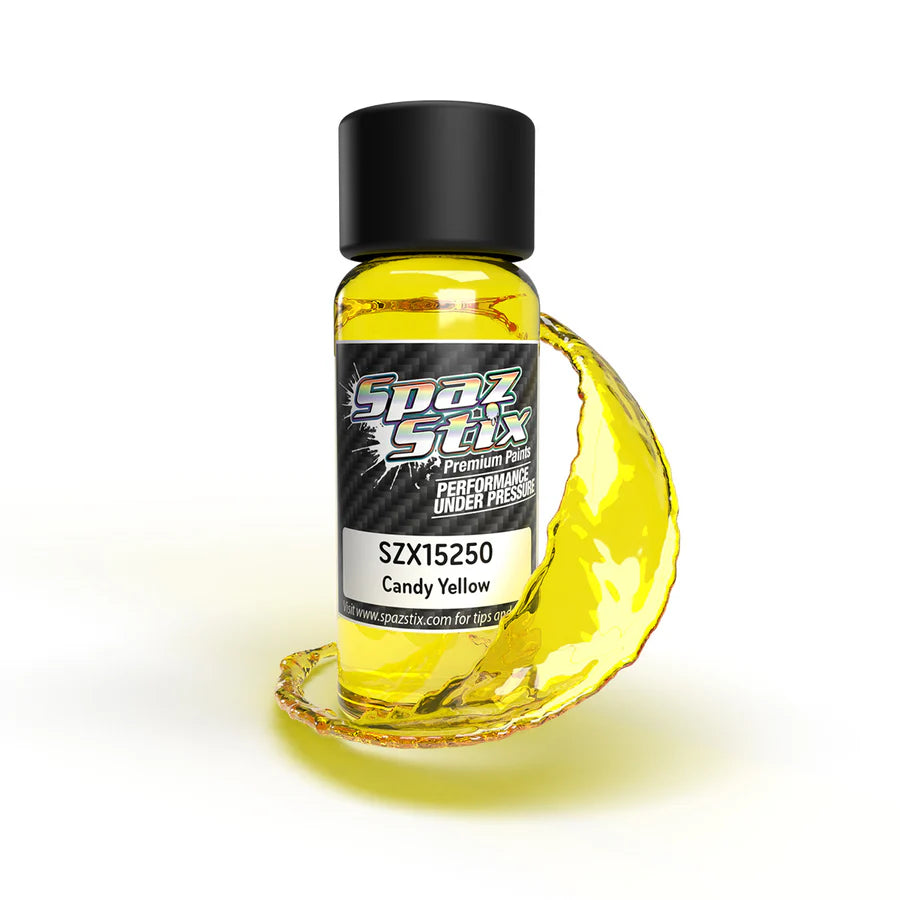 Spaz Stix Candy Yellow Airbrush Ready Paint, 2oz Bottle