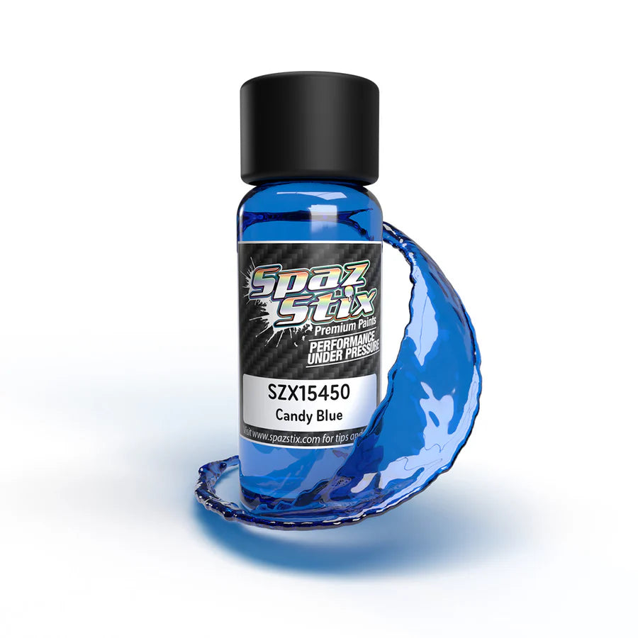 Spaz Stix Candy Blue Airbrush Ready Paint, 2oz Bottle