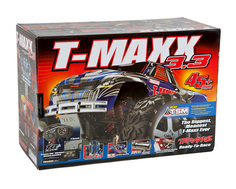 Traxxas T-Maxx 3.3 4WD RTR Nitro Monster Truck (Blue) w/TQi, TSM, Telemetry, Battery & DC Charger